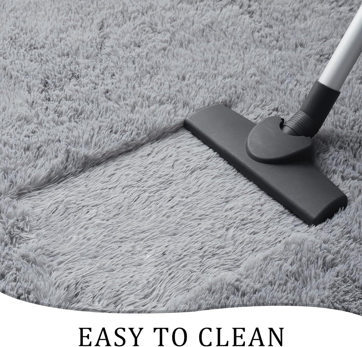 Soft Runner Rugs for Bedroom Living Room Plush Fluffy Rug 2X6 Feet, Shag Furry Area Rug Carpet Non Shedding for Nursery Children Kids Girls Room Home Decorative, Grey