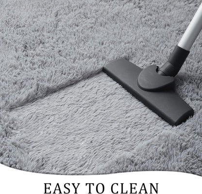 Soft Runner Rugs for Bedroom Living Room Plush Fluffy Rug 2X6 Feet, Shag Furry Area Rug Carpet Non Shedding for Nursery Children Kids Girls Room Home Decorative, Grey
